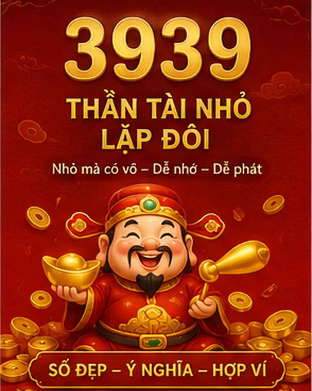 Ý nghĩa số 3939 – Thần Tài nhỏ lặp đôi, đuôi số rất Việt