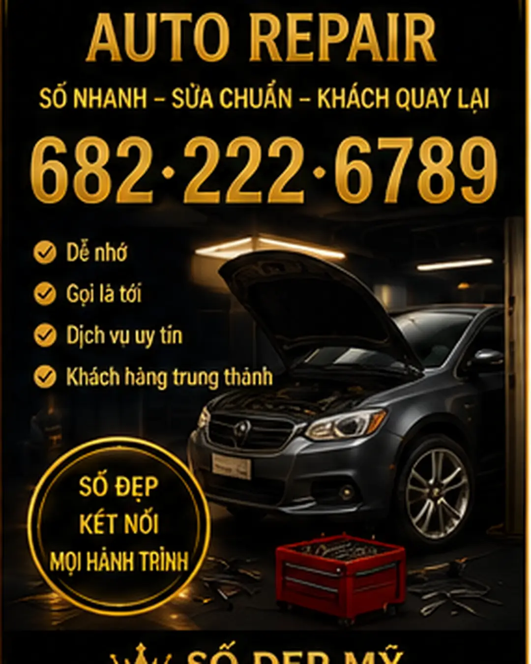 Số điện thoại đẹp cho tiệm sửa xe tại Mỹ – khách nhớ được khi xe gặp sự cố