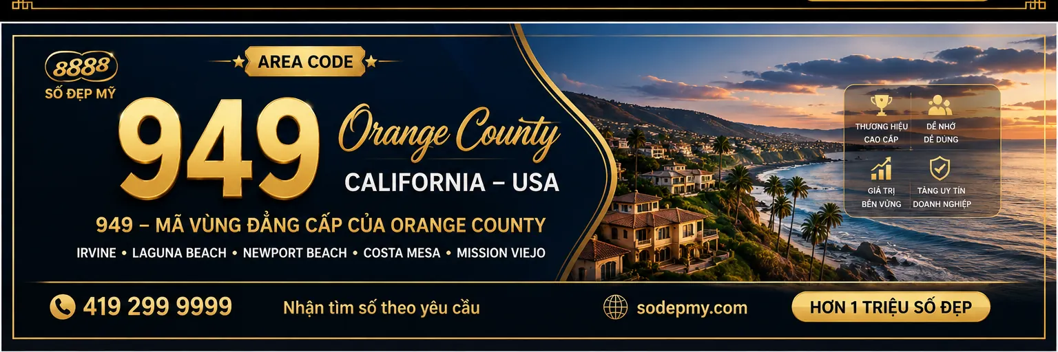 Area code 949 tại Orange County – số đẹp cho business ở Irvine và South OC
